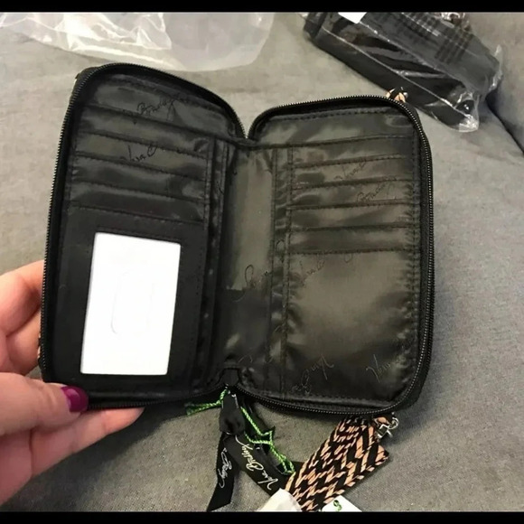 - Vera Bradley Zebra Pattern Crossbody with Wristlet Black/Tan - Picture 4 of 14